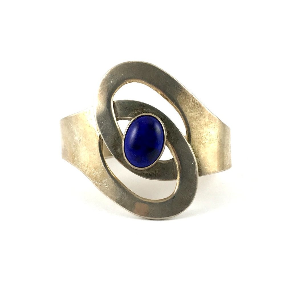 Vintage Sterling Silver 925 Mexico TR-41 Lapis Bracelet